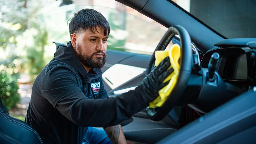 Forge Auto Studio interior detailing a Corvette in Denver